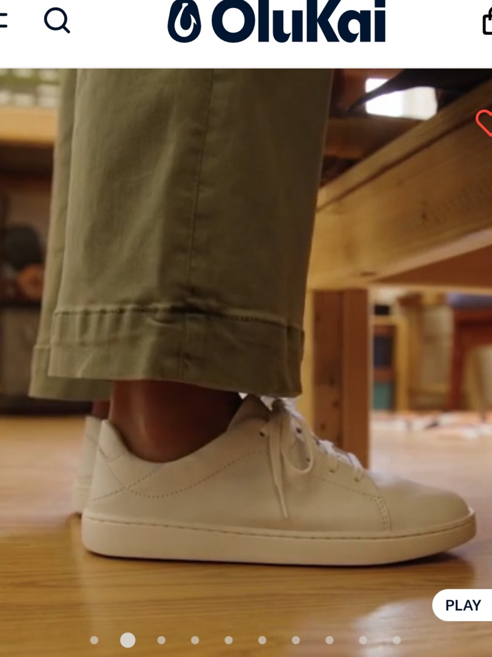 OluKai Women’s White Low-Top Leather Sneakers